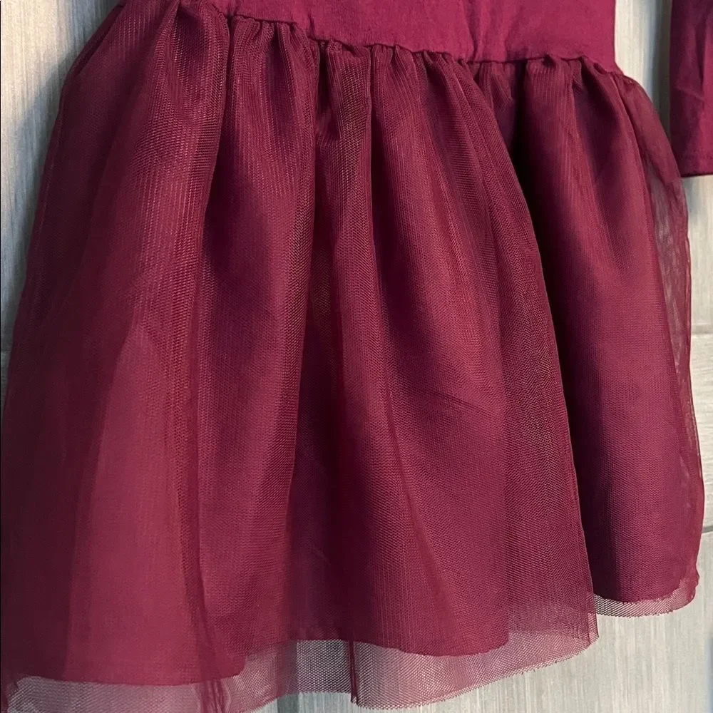 Old Navy 4T Girls Burgundy Tulle Blouse, Kids, Tulle, Fall, Autumn